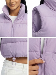 Chaleco Corto Acolchado de Punto para Mujer, Chaqueta sin Mangas Ligera de Invierno, Ropa Exterior de Moda con Logotipo Personalizado, Venta al Por Mayor - Product Image 6