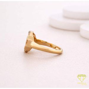 Anillo Abierto Moderno con Moissanita Geométrica Baguette en Oro Amarillo de 14K, Anillo Minimalista para Compromiso o Aniversario - Product Image 3