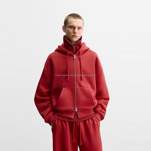 Alta calidad 300 Gsm Sudadera con capucha de gran tamaño en blanco Sudadera con capucha corta Streetwear Boxy Plain Hombres Sudadera con capucha - Product Image 2