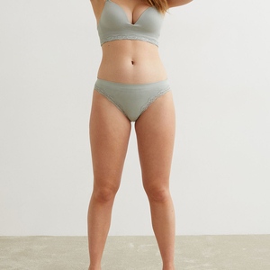 Culotte de bikini taille basse pour femme, 1 pièce, couleur unie, sans couture, en coton et élasthanne tricoté, respirante, imprimée par transfert thermique, personnalisable - Product Image 5