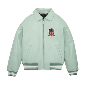 Veste en cuir AVIREX pour hommes, nouvelle arrivée, couleur et design personnalisés, vestes en cuir d'hiver, prix de gros, col montant, style sportif Avirex - Product Image 4