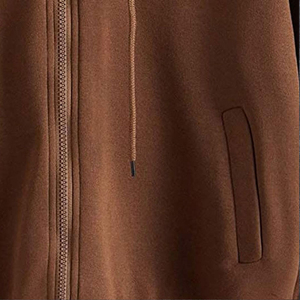 Adjustable Drawstring <b>Front</b> Full <b>Zip</b> Hoodie Men Weather Proof Heavy Weight Outer Layer Solid Outerwear <b>Tops</b> - Product Image 2
