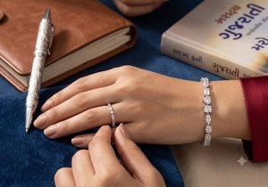 Pulsera de tenis de oro blanco con diamantes creados en laboratorio, corte elegante, formas mixtas, chapado en oro macizo de 10K, unisex, regalo para compromiso, boda, fiesta - Product Image 2