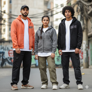 Hoodies à épaules tombantes à prix abordables, avec logo brodé effet vieilli, streetwear de haute qualité, en tissu épais, effet délavé soleil, à fermeture éclair - Product Image 2