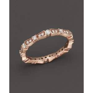 Anillo de Diamantes de Oro – Anillo de Boda Minimalista Apilable con Diamantes Redondos Brillantes – Joyería de Diamantes Moderna para Uso Diario - Product Image 1