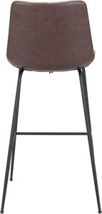 American Style Modern Faux <b>Leather</b> Barstool Chairs with Backrect Support and Metal Footrest for <b>Bar</b> and Cafe Furniture - Product Image 5