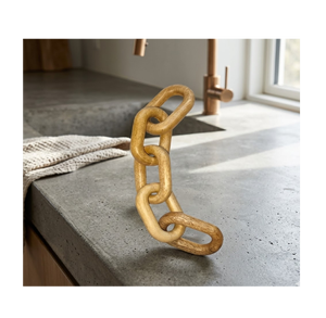 Eco-Friendly Polished Wooden Chain Link Set Stylish Durable Lightweight Tabletop Home Decor Accessories - Product Image 2