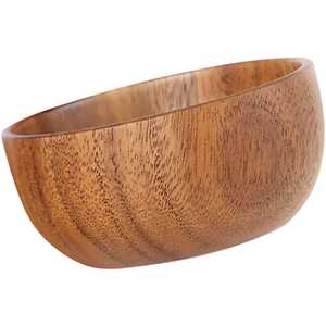 Bol en bois d'acacia incliné moderne, fait main, bord naturel incliné, bol de service écologique et durable, bol à fruits et en-cas pour la cuisine - Product Image 1