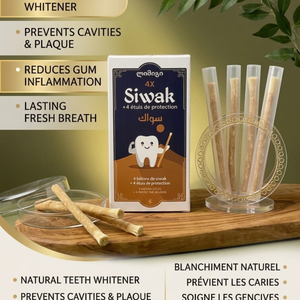 High Quality Herbal Miswak Sticks Natural Teeth <b>Cleaner</b> Meswak Pack of Four with <b>Plastic</b> Case for Oral Hygiene Care - Product Image 1