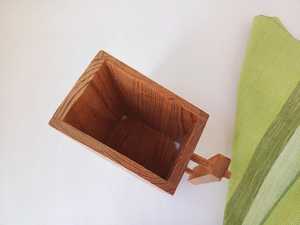 Porte-ustensiles de cuisine en bois vintage peint à la main, décoration rustique pour la maison - Product Image 5