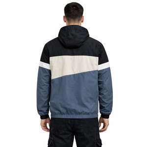 Chaqueta cortavientos de nailon a la moda con bloques de color personalizados al por mayor para hombre, ligera, resistente al viento, para exteriores, bajo MOQ - Product Image 3