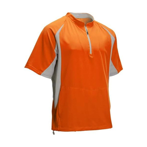 เสื้อแจ็คเก็ตเบสบอลแขนสั้นแบบซิปครึ่งตัว ระบายเหงื่อได้ดี คอตั้ง ทรงปกติ สำหรับผู้ใหญ่ พร้อมบริการ OEM ODM - Product Image 5