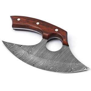 Cuchillo Ullu Burraq Hecho a Mano con Acero de Damasco, Mango de Madera, Ambidiestro, Ecológico, Apto para Lavavajillas, Acabado Mate - Product Image 1