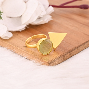 Unique Brass Gold Plated Peridot Hydro <b>Ring</b> <b>Adjustable</b> Handmade Stylish Gemstone Fashion Jewelry for Women - Product Image 4