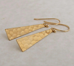 Boucles d'oreilles pendantes en laiton faites à la main, style vintage, bijoux élégants et originaux, bijoux indiens en laiton, boucles d'oreilles géométriques en forme de croissant lumineux - Product Image 4