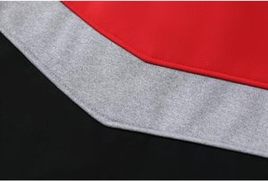 Unisex Color Blocking Hooded Sweatshirt Red Gray <b>Black</b> Casual <b>Fleece</b> Pullover Oversized Fit Winter Wear Letter Waterproof - Product Image 5