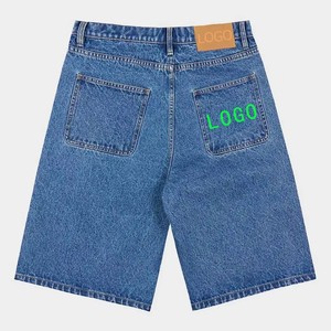Shorts en jean noirs pour femmes, coupe large, taille mi-haute, décontractés, pour l'été - Product Image 3