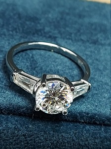 1.5CT Certified Round Brilliant Cut Diamond 14K Solid Gold Three Stone Engagement <b>Wedding</b> Gift Anniversary <b>Ring</b> - Product Image 2