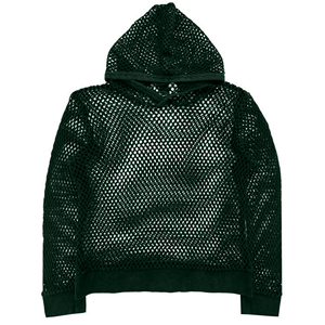 Sweat-shirt à capuche en maille noire à manches longues, respirant, en polyester uni, pour l'été, unisexe, coupe classique pour adulte - Product Image 5