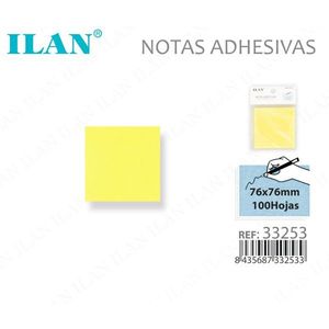 กระดาษโน้ตแบบมีกาว ILAN ขนาด 76x76 มม. 100 แผ่น สีเหลือง - Product Image 3