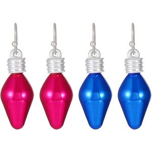 Orecchini Pendenti Natalizi da Donna con Cristalli, Design Creativo a Lampadina Colorata e Babbo Natale, Strass Scintillanti e Cubici, alla Moda - Product Image 1