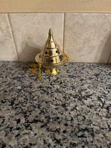 Accessories - Brass <b>Burners</b> Hanging Censer/Charcoal <b>Incense</b> <b>Burner</b>, 4.5" H Frankincense <b>Incense</b> and Charcoal <b>Incense</b> <b>Burner</b> - Product Image 5