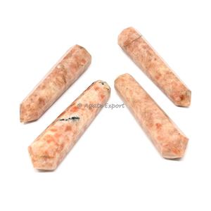 Venta al por mayor de cristal curativo de cuarzo Natural melocotón Aventurina Punto de doble terminación para la meditación y la decoración del hogar - Product Image 3