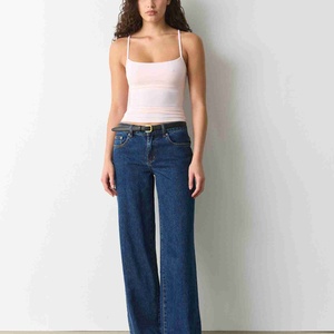 Débardeur côtelé haut de gamme personnalisé pour femme, col bas, bretelles spaghetti, respirant, dos nu, pour l'entraînement - Product Image 5