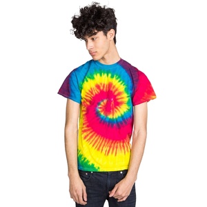 T-shirt Homme Col Rond Manches Courtes Tie-Dye Multi-Styles Personnalisable Logo Avant Couleur Unie 100% Coton - Product Image 1