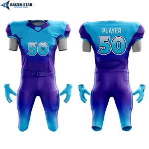 Uniforme de football américain personnalisé avec le nom de l'équipe - Spandex/Polyester, protection UV, évacuation de l'humidité, respirant, taille plus, manches courtes - Product Image 1
