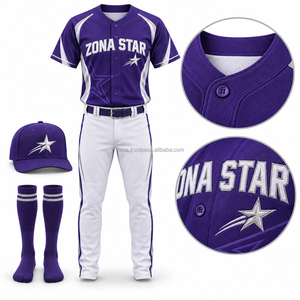 Ensemble de maillot et pantalon de baseball personnalisé pour jeunes et hommes, sublimé, en polyester à séchage rapide, pour équipes scolaires, vente en gros, OEM - Product Image 1
