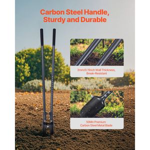 Scavatore Manuale per Pali Resistente con Manico in Acciaio al Carbonio, Scala Graduata e Lama in Metallo - Product Image 6
