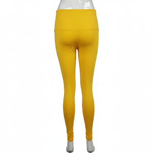 Leggings de yoga taille haute en nylon respirant, imprimé uni, tendance, décontractés, d'été, avec effet froncé aux fesses et taille élastique - Product Image 2