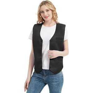 2025 Unisex <b>Long</b> Sleeve <b>Top</b> 5 Pack Waiter <b>Vest</b> with Pockets Kitchen Restaurant Workwear for Bartender & Waitress Use - Product Image 3