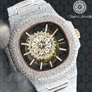 Montre mécanique de luxe pour homme Charm_Jewells en acier inoxydable, boîtier rond de 40 mm, cadran en cristal saphir, design ajouré, analogique, bracelet de 20 mm - Product Image 5