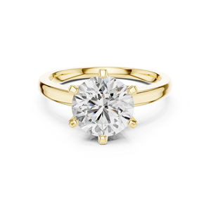 Anillo de Oro Amarillo de 14K con Diamante Cultivado en Laboratorio para Mujer |   Regalo de Aniversario |   Diamante Cultivado Nuevo - Product Image 1
