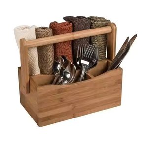 Neeml Wooden Cutlery Holder <b>Tabletop</b> Decor Cutlery Organizer Caddy Holder for Dining Table Spoons Forks Knives Holders - Product Image 5