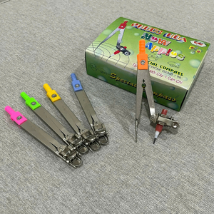 Compas d'étudiant avec mine à pointe poussoir, modèle 128, en métal, grand format, avec pince universelle pour crayon, 127*19*22mm, pour le dessin et la géométrie - Product Image 3