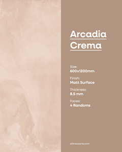 Carreaux de céramique en porcelaine imitation béton Arcadia Crema finition mate qualité supérieure 60x120 cm (600x1200 mm) pour salon - Product Image 2