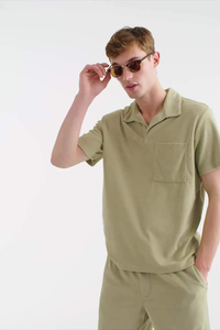 Casual Summer Men's <b>Waffle</b> Fabric Polo <b>Shirts</b> Breathable Solid Color Custom Logo Hot Selling New Design - Product Image 6
