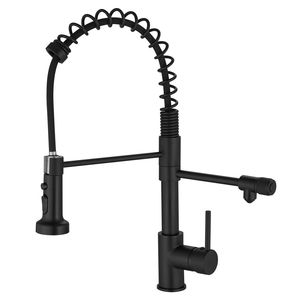 Robinet de cuisine purificateur noir mat extractible avec filtre pour évier et eau potable - Product Image 2