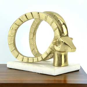 Jaffs Exports 14.5cm H X 10.5cm W X 18.5cm L Aluminium Ram Head Sculpture Contemporary Animal Figurine Tabletop Decor Living - Product Image 5
