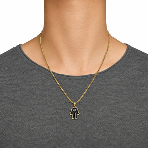 Vaayu Jewels Pendentif Main de Hamsa en Diamant Naturel Noir, Breloque Religieuse, Bijou Unisexe en Or 10K 14K 18K et Argent 925 935, Cadeau pour Fête - Product Image 2