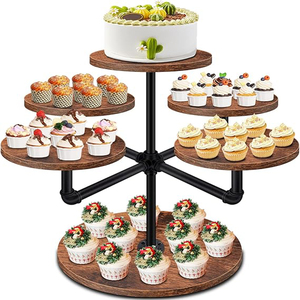 Cupcake <b>Stand</b> for Cupcakes <b>3</b> <b>Tier</b> Large Wooden Cupcake Tower Tiered <b>Cake</b> <b>Stand</b> Dessert Table Display Set For Wedding <b>Cake</b> <b>Stand</b> - Product Image 1