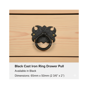 Tirador de Anillo Resistente de Hierro con Recubrimiento de Polvo Negro para Gabinetes de Cocina y Cajones - Herraje para Muebles Ecológico y Antioxidante - Product Image 3