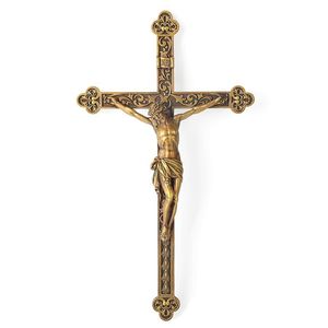 Croix décorative en laiton de qualité supérieure pour la décoration murale intérieure, usage religieux chrétien spirituel. - Product Image 2