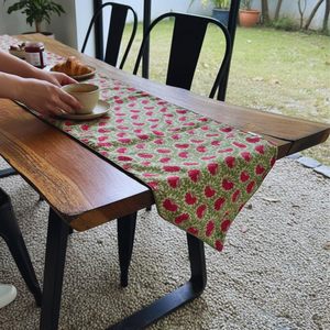 Modern Floral Print Poly Cotton Table <b>Runner</b> Decorative Dining Table Linen for Home Hotel and Wedding Decor - Product Image 2