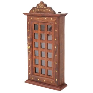 Sheesham Wood with <b>Mirror</b> Inlay wooden key holders and wall hooks OEM Custom Wholesale | Aqdus Saleem India - Product Image 2