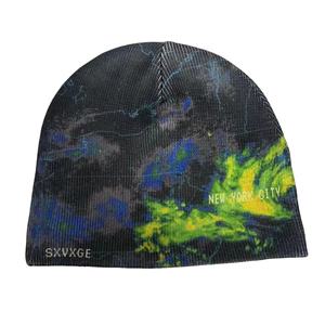 Chapeau unisexe tricoté en jacquard chaud pour l'hiver personnalisé Crâne en détresse Design Broderie 3D Étiquette tissée-Beige Approprié aux entreprises - Product Image 5