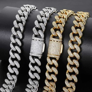 Cadena Cubana de Diamantes Chapada en Oro de Alta Calidad, Collar Estilo Hip Hop para Raperos, Accesorios de Moda para Venta al Por Mayor - Product Image 2